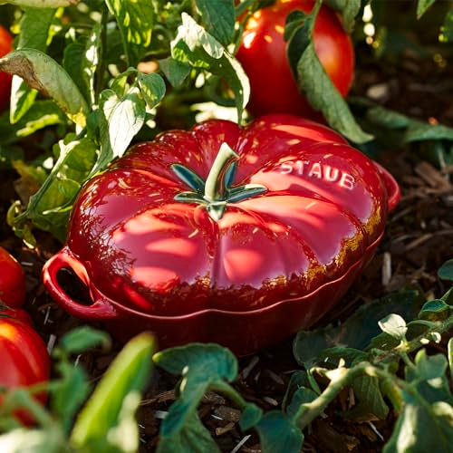 Staub Ceramic 16-oz Petite Tomato mini Cocotte, baking dish, no stovetop save - Cherry