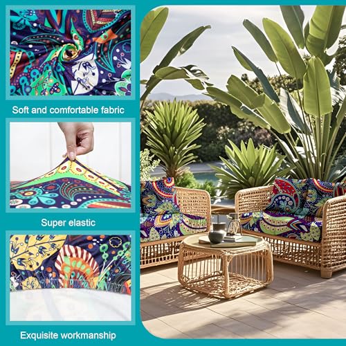 12 Pcs Outdoor Cushion Covers, Patio Sofa Cushion Covers Replacement