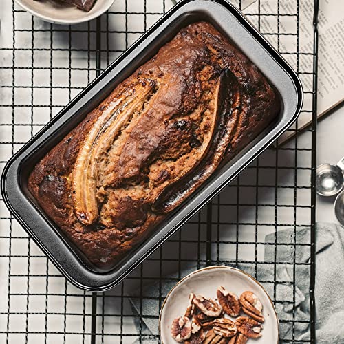 Axigundaone 10 Pcs Loaf Pans for Baking Bread, Nonstick Loaf Bread Pan 8 x 4 Inch, Carbon Steel Bread Pan for Homemade Bread (Black)