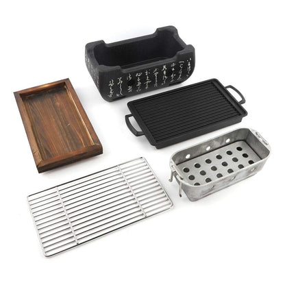 Yakitori Grill Charcoal Japanese Charcoal Grill - Rectangular Furnace,Barbecue Alcohol Stove