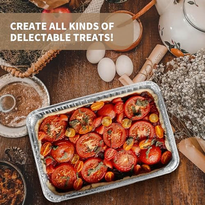 YEUIKERR 24 Pack 16 x 11 inch Aluminum Disposable Cookie Sheets for Baking and Roasting Disposable Aluminum Foil Grilling Pans for Brownie Tins,Cooking Thin, Cakes
