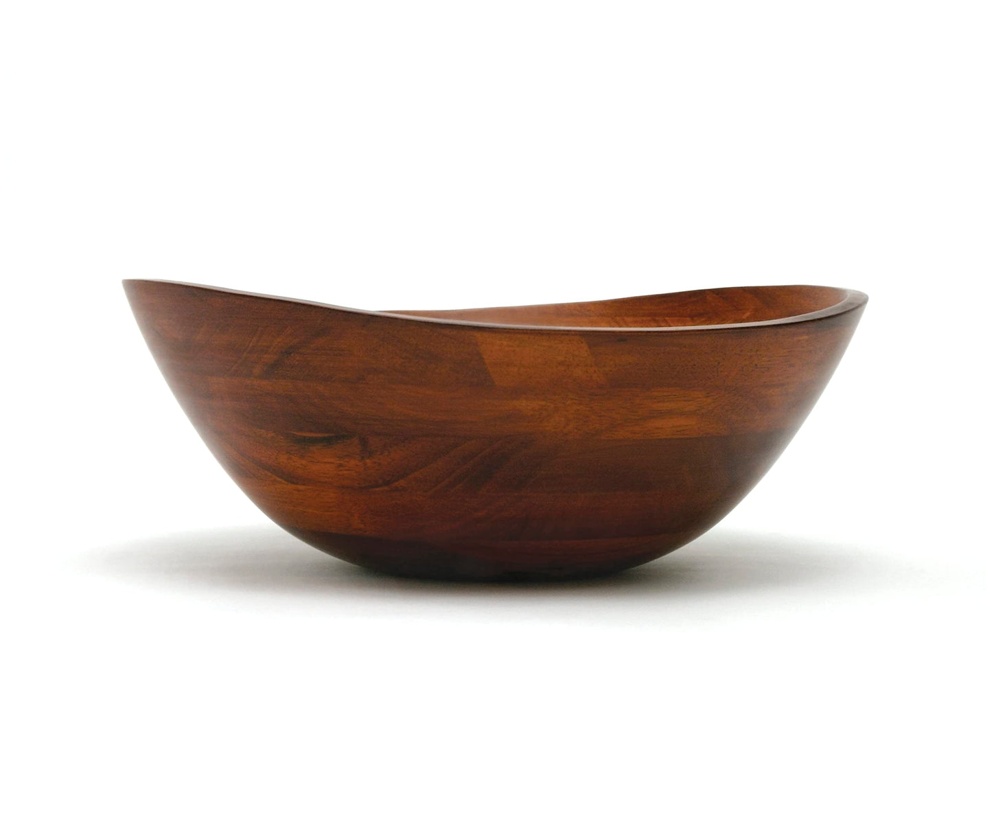 Lipper International Cherry Finished Wavy Rim Serving Bowl for Fruits or Salads, Matte, Large, 13" x 12.5" x 5", Single Bowl