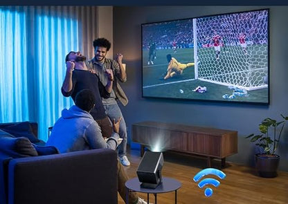 HP MC450 Smart Mini Portable Projector with WiFi & Bluetooth, Official Licensed Apps, Short Throw Projector with 4K Support, Voice Control, USB-C, Movie Projector for Bedroom & Outdoor