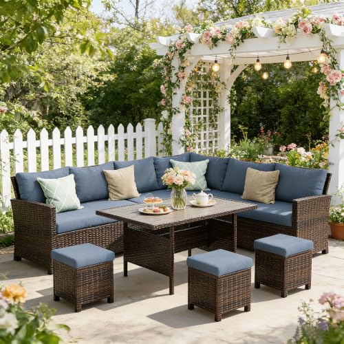 Wisteria Lane 7 Piece Patio Furniture Set, Patio Sectional for All Weather