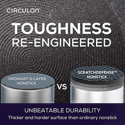 Circulon A1 Series with ScratchDefense Nonstick Induction Cookware, Stockpot with Lid, Pasta Pot, Kitchen Essentials, 8-Quart, Graphite