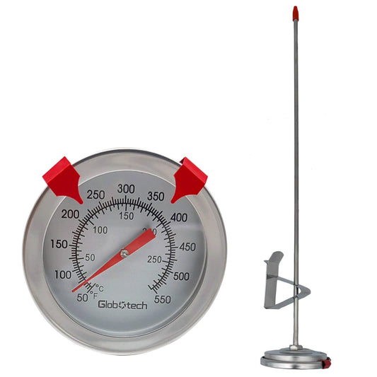 Meat Candy Deep Fry Thermometer - 2" Dial Thermometer 12" Long Stainless Steel Stem Cooking Thermometer for Grill, Turkey, BBQ