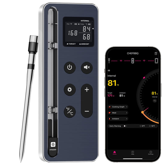 Bluetooth Meat Thermometer Digital – Wireless Smart Digital Meat Thermometer for Grilling, BBQ, Oven, Smoker, Air Fryer, and Kitchen – Perfect for Steak, Chicken, Turkey – App with Delicious Recipes