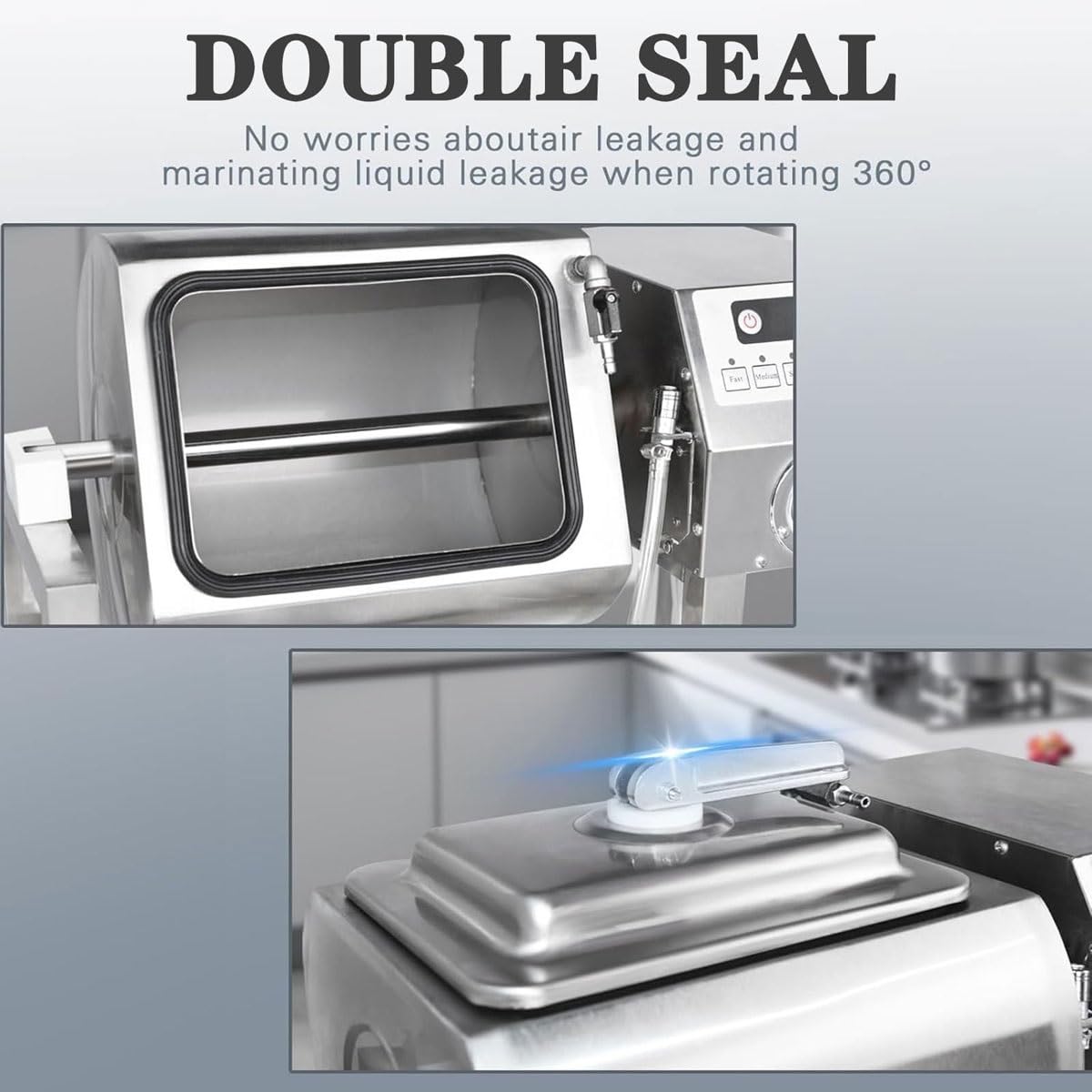 Commercial Vacuum Tumbler Marinator,18L Meat Tumbler Marinating Machine with Bidirectional Rotation,30W Food Mixing Processing,3-Speed Control, 1-99Mins Timing,for Restaurants,Burger Restaurants