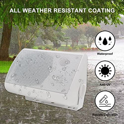 Herdio 5.25 Inches 600 Watts Passive Indoor Outdoor Speakers Wired Waterproof,Wall Mount Speakers with Loud Volume Suitable for Patio,Garden Home Theater