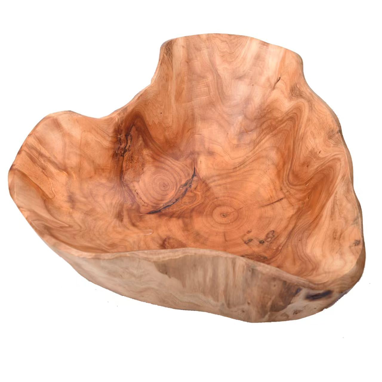 KIDYBELL Wood bowl(12"-14"),Handmade Natural Root Bowls, Fruit Salad Bowls, Creative Wooden Bowls, Each Piece is Unique