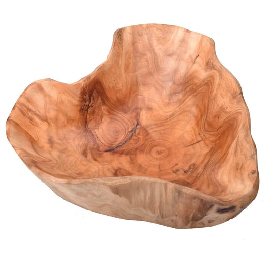 KIDYBELL Wood bowl(12"-14"),Handmade Natural Root Bowls, Fruit Salad Bowls, Creative Wooden Bowls, Each Piece is Unique