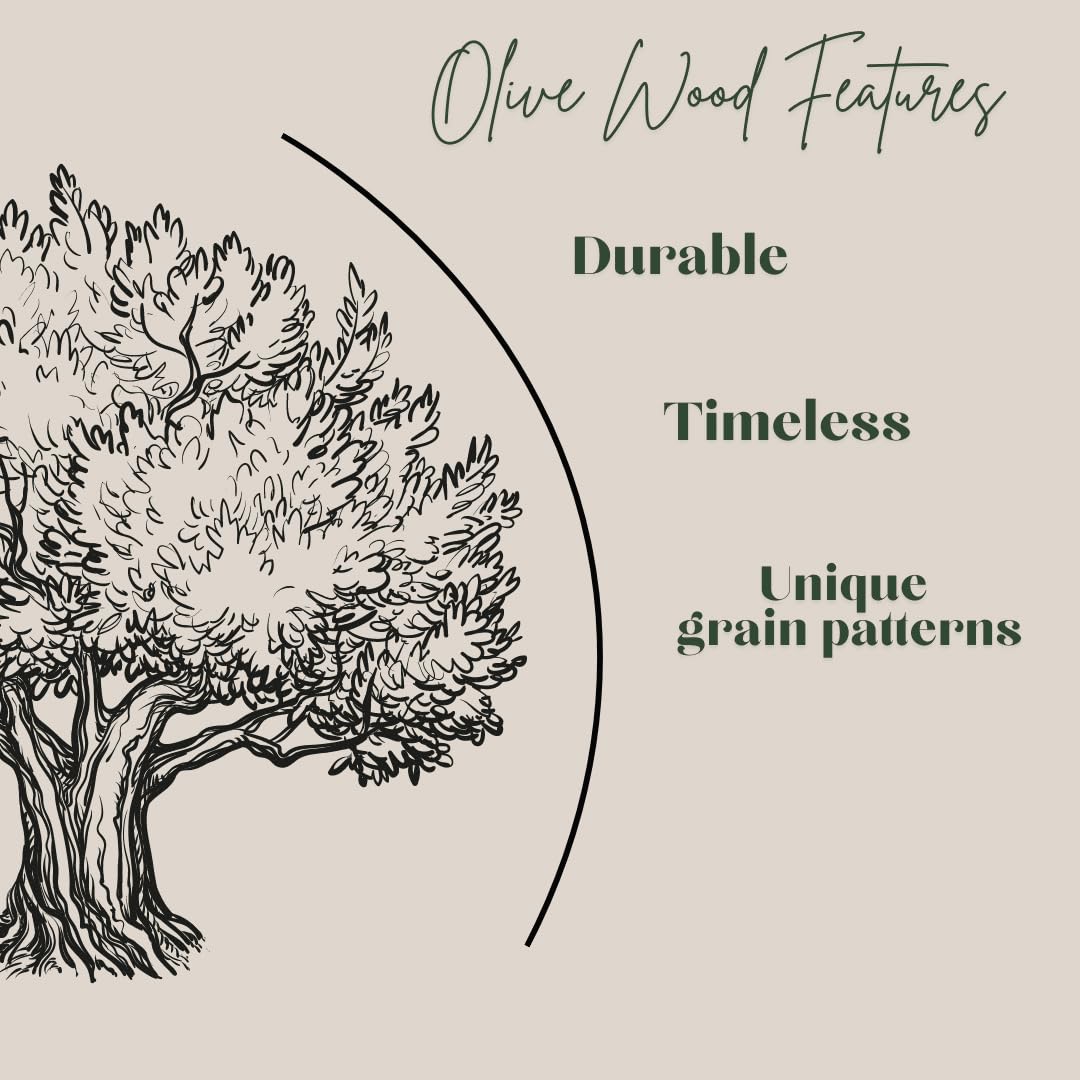 Premium Olive Wood Cooking Utensil Set - 5-Piece Artisan Cooking and Serving Utensil Bundle, Olive Wood Utensils, Fair-Trade, Handcrafted, Includes 2 Greek Recipes - LESVOS WOODCRAFT