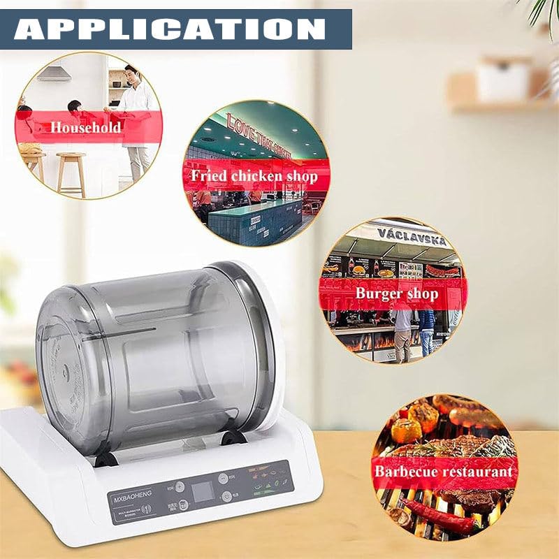 Mcamgiczin Commercial Vacuum Tumbler Marinating Machine for Meat&Vegetable,Large Capacity Pickling Barrel & 0-10h Timer Setting,Meat Tumbler Marinator,for Beef Pork Mutton