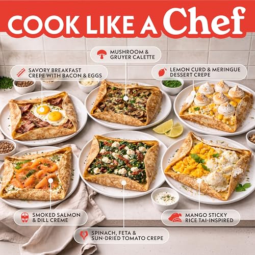 Gourmia Electric Crepe Maker – Nonstick 8” Surface, One-Touch Operation, Includes Batter Tray, Compact & Easy to Clean, Crepe, Pancake & Tortilla Maker
