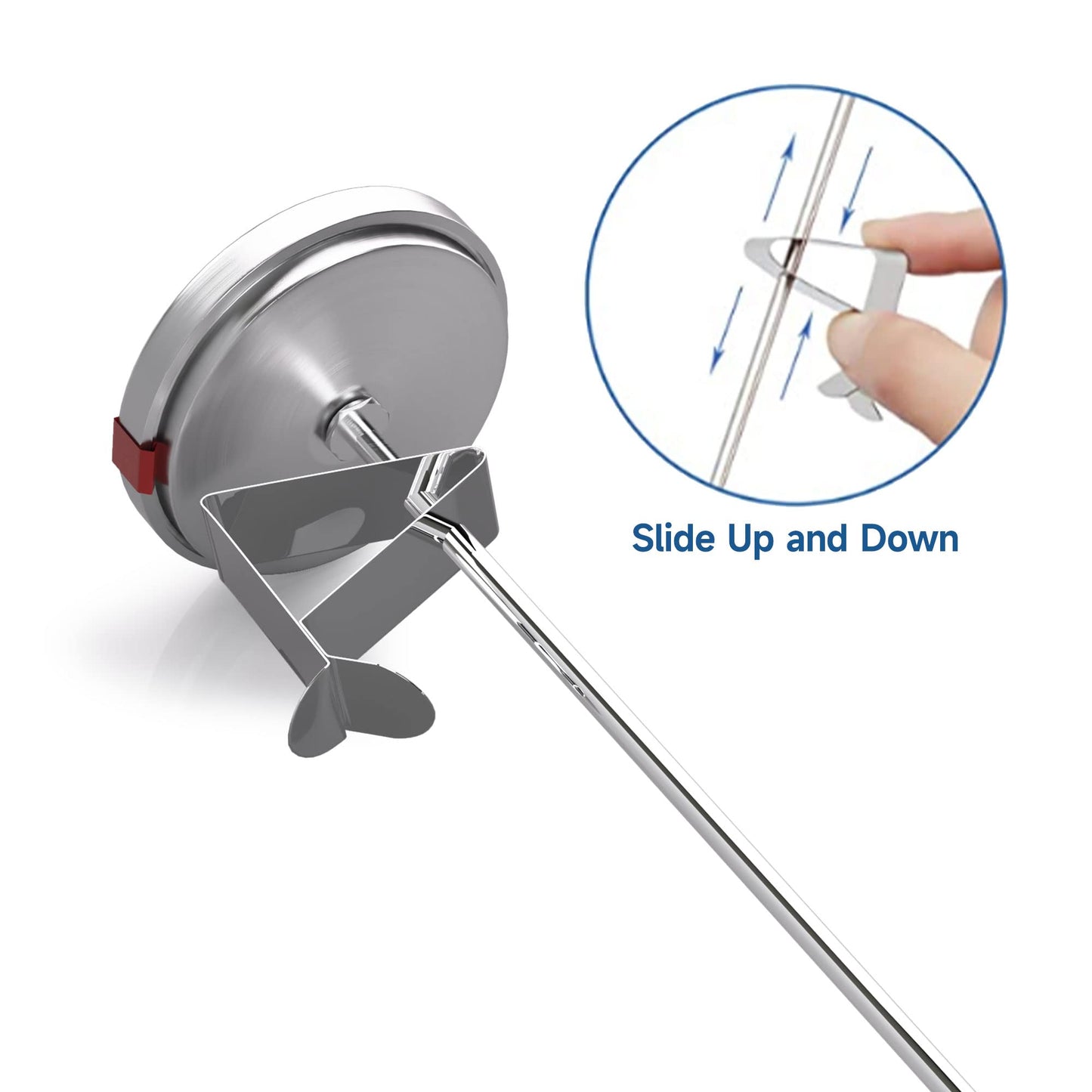 Candy Thermometer Deep Fry/Jam/Sugar/Syrup/Jelly Thermometer with Stainless Steel Large 2" Dial & 9" Accurate Sensitive Long Probe for Candy Cooking