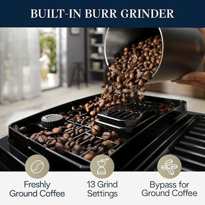 De'Longhi Magnifica Start Automatic Espresso Machine with Auto Milk Frother & Built in Grinder - 5 One-Touch Recipes, Easy-to-Clean, Home Barista Coffee Maker for Lattes, Cappuccino, Iced Coffee
