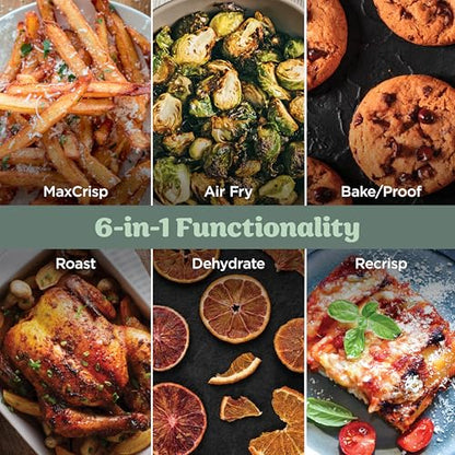 Ninja Crispi Pro 6-in-1 Glass Air Fryer | With Nontoxic, 6qt & 2.5qt Containers & Lids | Microwave, Freezer, Dishwasher Safe | 450°F Max Temp | 1800 Watt | Ash Grey | AS101DG