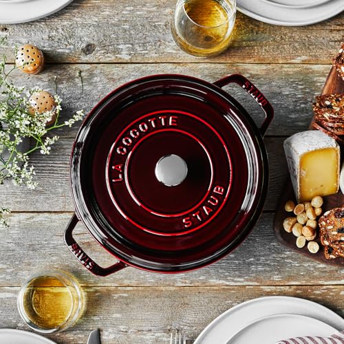 Staub Cast Iron 4-qt Round Cocotte - Grenadine