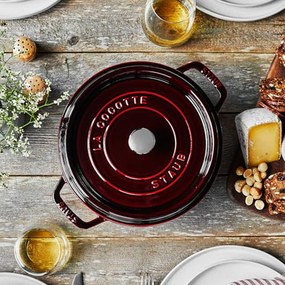 Staub Cast Iron 4-qt Round Cocotte - Grenadine