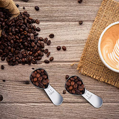 Patelai 3 Pieces Coffee Scoop Tablespoon Measuring Spoons Stainless Steel Coffee Scoops Short Handle Tablespoon for Tea Sugar Kitchen Gifts(15 ml,Silver)