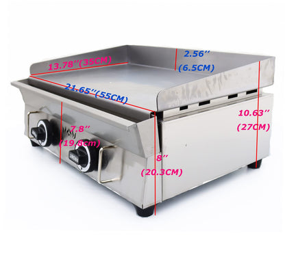 PreAsion Commercial LPG Gas Griddle with Pressure relief valve Grill Griddle Tabletop Flat Top Countertop Restaurant Griddle Grill Teppanyaki Grill