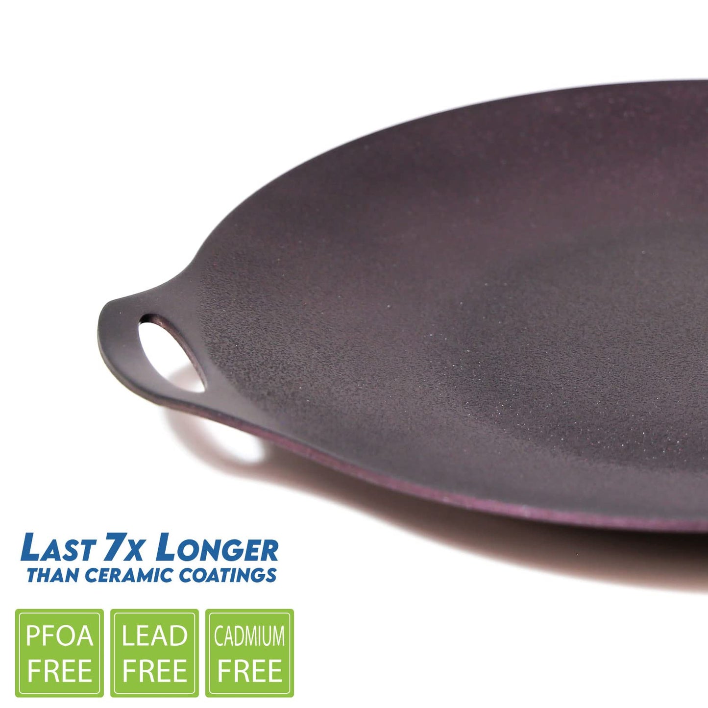 TECHEF - 14-inch Nonstick Round Griddle Grill Pan for Korean BBQ/Teppanyaki Pan, Tawa, Roti Pan/Induction Ready/Made in Korea (14-in)