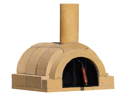 GIRtech BRAVO Wood Burning Fire Brick Pizza Oven for Outdoor Cooking - FULLY DIY KIT - Includes Firebrick Set, Refractory Glue, Trowel, Gloves, Cover, Steel Gate, Assembly Instructions (3 hours)