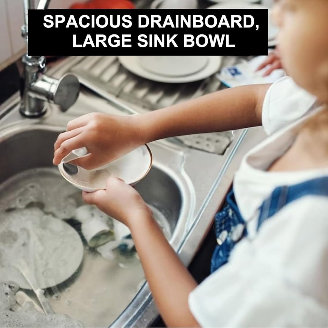 Utility Sinks Free Standing Stainless Steel Outdoor Laundry Tub, Single Bowl Washing Hand Basin Station Sink, with Storage Shelves for Garage, Restaurant, Kitchen, Bar, Garage, Backyard Handwashing (