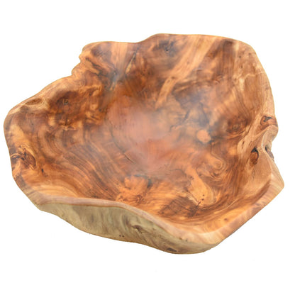JFFLYIT Creative Wood Bowl Root Carved Bowl Handmade Natural Real Wood Candy Serving Bowl (12"-14")