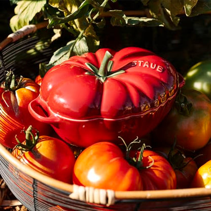 Staub Ceramic 16-oz Petite Tomato mini Cocotte, baking dish, no stovetop save - Cherry