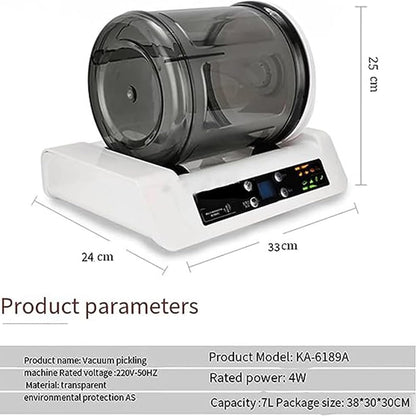 Wrobelax Commercial Vacuum Tumbler Marinating Machine for Meat&Vegetable,7l Large Capacity Pickling Barrel & 0-10h Timer Setting,for Beef Pork Mutton Chicken