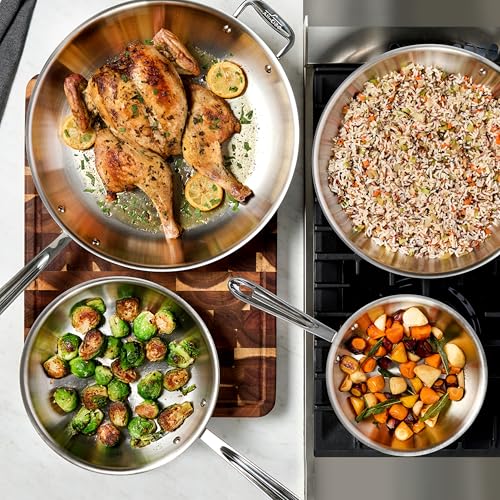 All-Clad D3® Stainless Steel 10 inch Frying Pan- Made in the USA- The Original Bonded Professional Cookware- Oven Safe & Induction Compatible