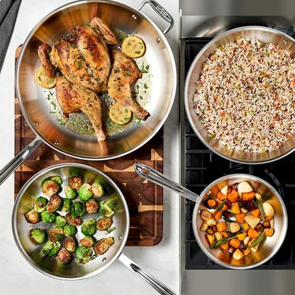 All-Clad D3® Stainless Steel 10 inch Frying Pan- Made in the USA- The Original Bonded Professional Cookware- Oven Safe & Induction Compatible