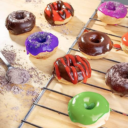 Mini donut maker, 1400w donut maker, can make 16 donuts, double-sided heating, non-stick pan, suitable for family gatherings, dessert making for couples, dessert shop black
