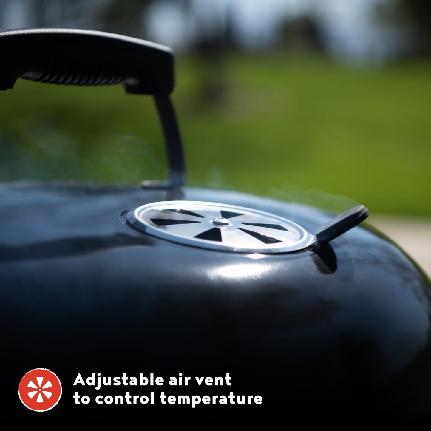 Megamaster Premium Charcoal Grill, 18" Heavy Duty Charcoal Kettle Grill, Outdoor Cooking, Camping Patio, Backyard, Tailgating, Black