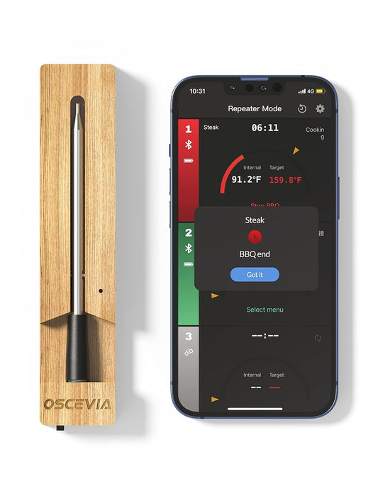 Smart Meat Thermometer Digital, Wireless Food Thermometer Bluetooth with Alert, WiFi, Instant Read, 262ft Range, IP67 Waterproof, Dishwasher Safe for Oven,Smoker,BBQ, Kitchen, Grill, Rotisserie
