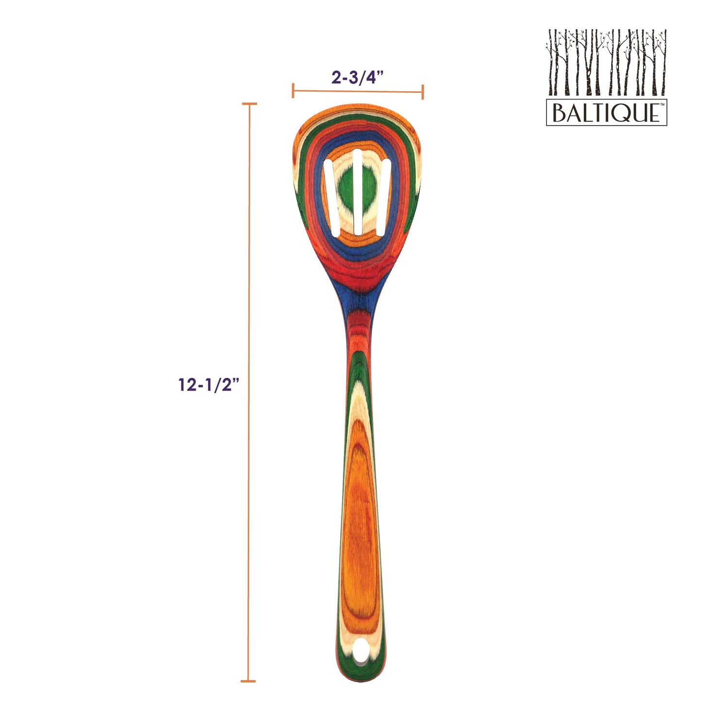 Totally Bamboo Baltique Marrakesh Collection 12-1/2" Wooden Slotted Cooking Spoon, Safe for Nonstick