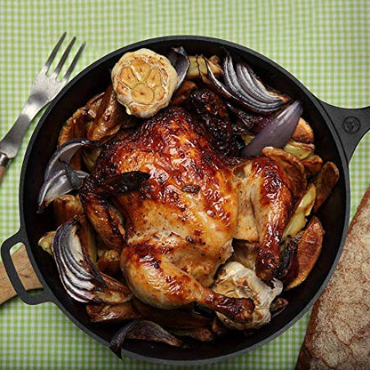 Commercial CHEF 15-inch Pre-seasoned Cast Iron Skillet
