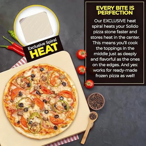 Pizza Stone，Durable Cordierite Cooking Pan for Oven Baking & Grilling，Heat resistance and impact resistance，Extra Large 15 x 12" Inch Rectangular