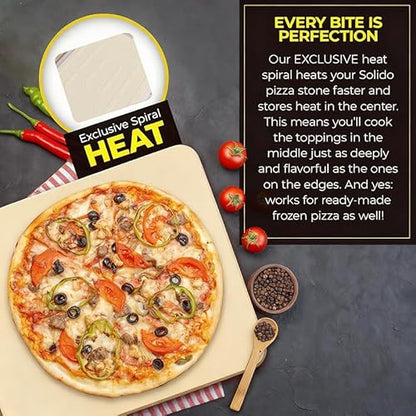 Pizza Stone，Durable Cordierite Cooking Pan for Oven Baking & Grilling，Heat resistance and impact resistance，Extra Large 15 x 12" Inch Rectangular