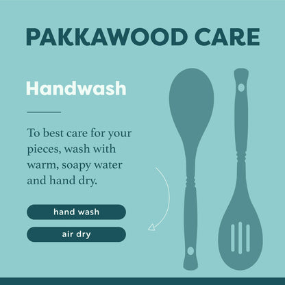 Exotic Pakkawood 6-Piece Kitchen Utensil Set with 12-in Spoon, 12-in Slotted Spoon, 12-in Spatula, 12-in Corner Spoon, 13-in Large Spurtle, 9-in Small Spurtle - by Crate Collective (Rainbow)