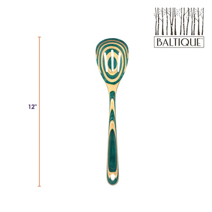 Totally Bamboo Baltique Mykonos Collection 12-1/2" Wooden Cooking Spoon, Safe for Nonstick - Slotted Spoon
