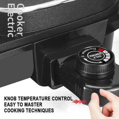 Electric 2 in 1 Grill with Shabu Shabu Hot Pot. Multifunctional Indoor Teppanyaki Korean BBQ Capacity for 2-5 People