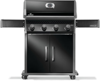 Napoleon Rogue 525 Natural Gas Grill, Black, Stainless Steel Grids, Durable 4-Burner BBQ