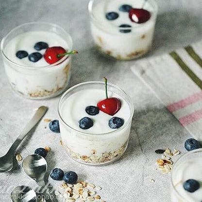 yarlung 9 Pack Small Glass Dessert Bowls, 8 Oz Custard Cup Clear Pudding Cup, Tasting Glasses Prep Bowls for Parfait, Ice Cream, Party Birthday