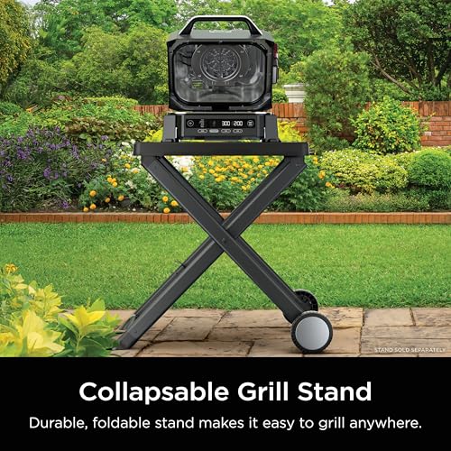 Ninja Woodfire Outdoor Grill & Smoker, 6-in-1 Functionality, Grill, Smoke, Bake, Roast, Air Fry, Broil, Authentic Woodfire Flavors, Electric Heat, OG321
