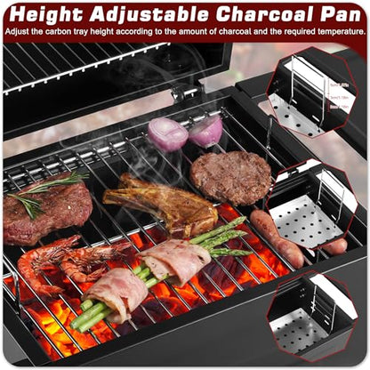 RYHOFOUD Small Charcoal Grill, 200.82 Sq. In. Outdoor BBQ Grill