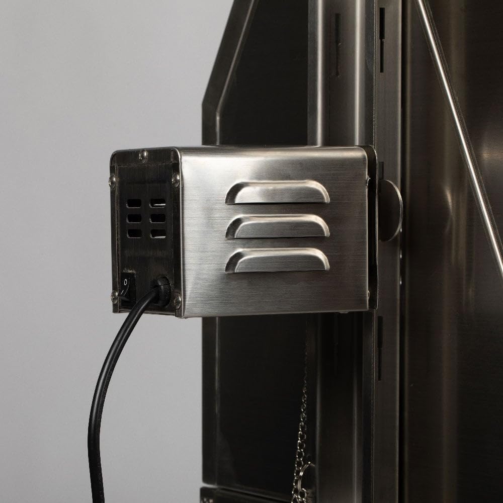 Titan Great Outdoors 13W Stainless Steel Rotisserie Grill Roaster with Glass Hood 85 LB Capacity