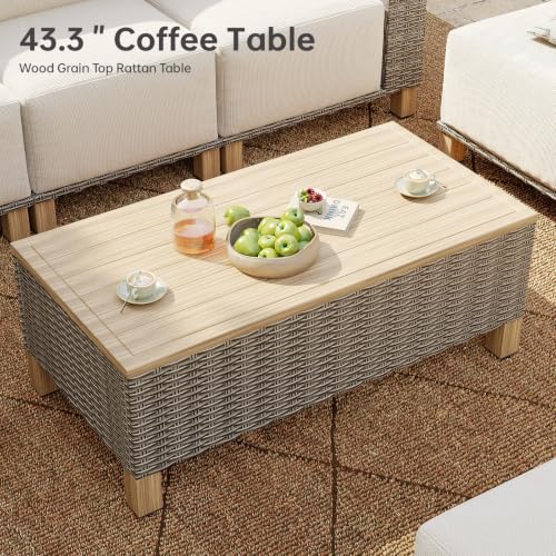 LazySunsets Patio Furniture Set, Outdoor Sectional with 9.5'' Thick Cushion