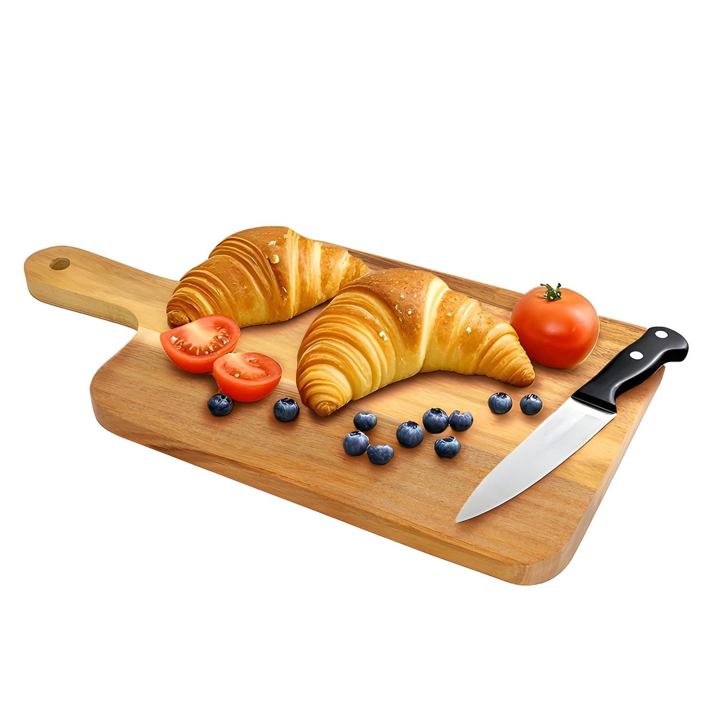 MTOPHLS Acacia Wood Small Cutting Board with Handle, 13.7''X7'' Wooden Chopping Boards Serving Board with Hole for Meat, Cheese, Vegetables, Bread, and Charcuterie